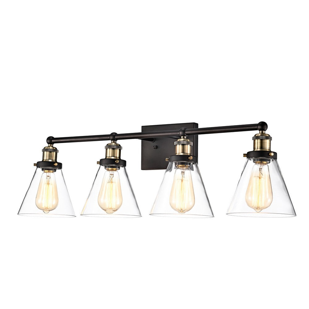 Lighting BONNIE Contemporary 4 Light Rubbed Bronze Bath Vanity Fixture 32" Width