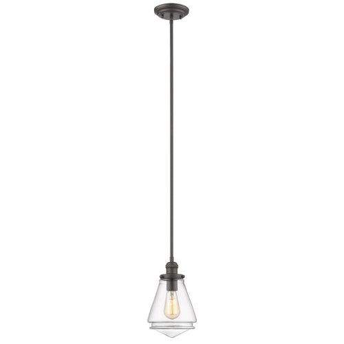 GABRIELLA Transitional 1 Light Rubbed Bronze Ceiling Mini Pendant 7" Wide