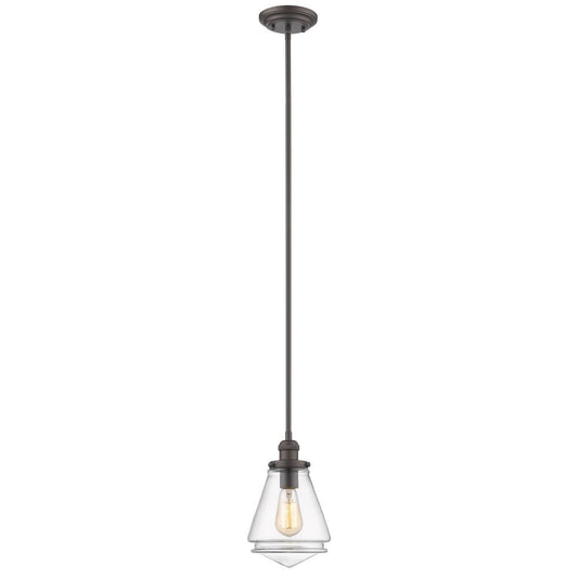 GABRIELLA Transitional 1 Light Rubbed Bronze Ceiling Mini Pendant 7" Wide
