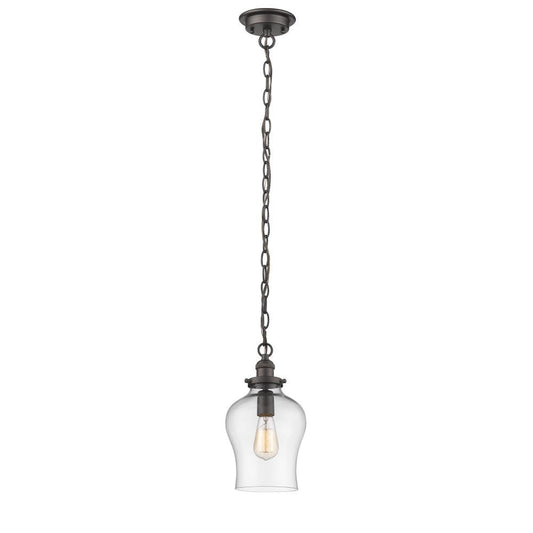CHLOE Lighting SKYLAR Transitional 1 Light Rubbed Bronze Ceiling Mini Pendant 8" Wide