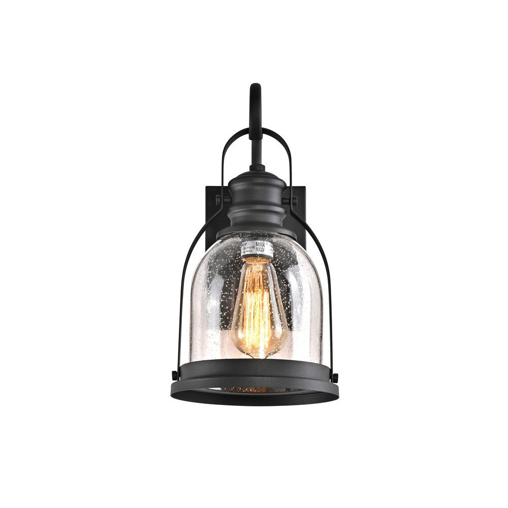 Lighting MARK Transitional 1 Light Textured Black Outdoor Wall Sconce 14’’ Height CHL-CH2S200BK14-OD1