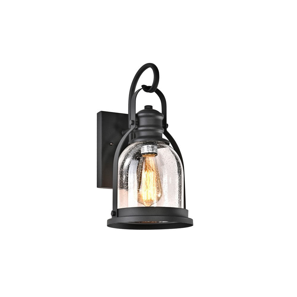 Lighting MARK Transitional 1 Light Textured Black Outdoor Wall Sconce 14" Height