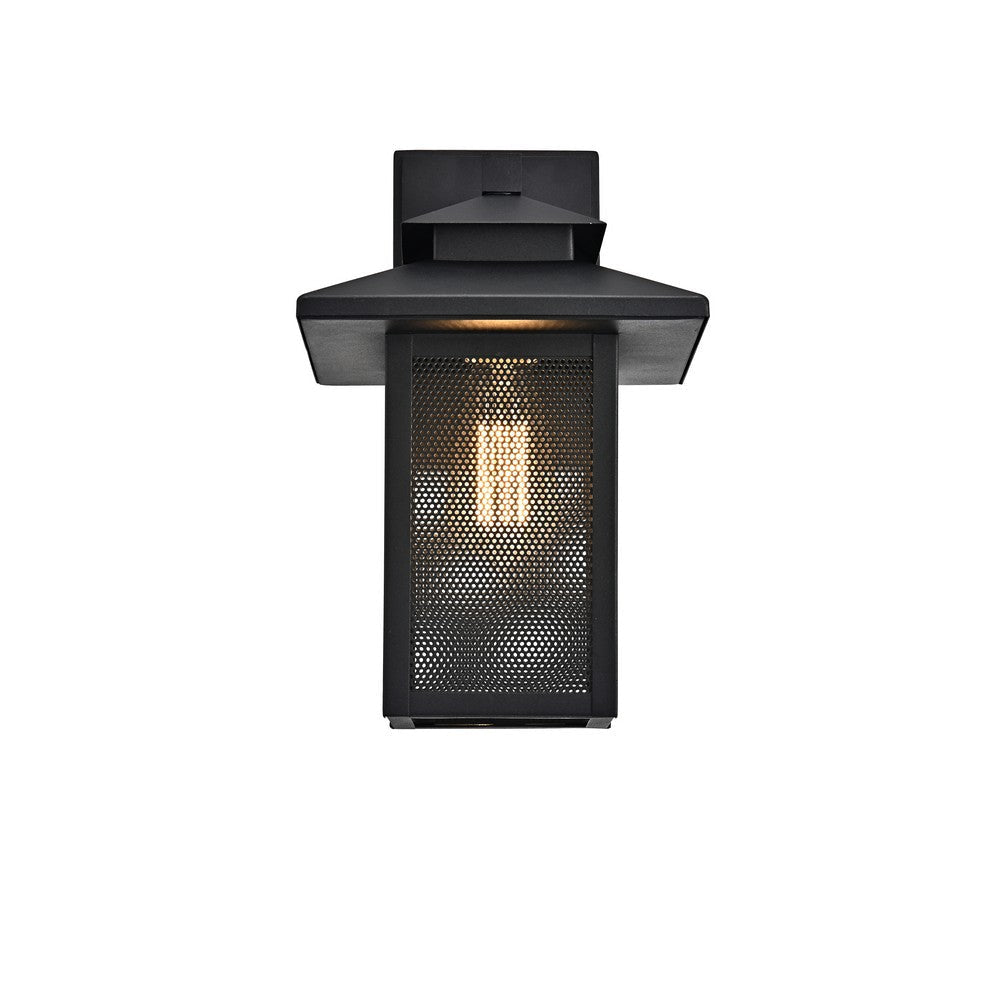 Lighting IRONCLAD Transitional 1 Light Textured Black Outdoor Wall Sconce 13’’ Height CHL-CH2S201BK13-OD1