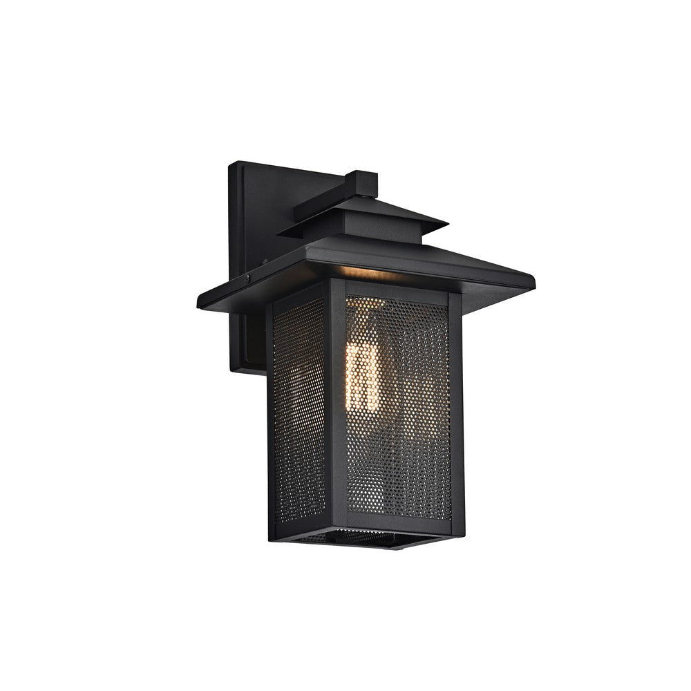 Lighting IRONCLAD Transitional 1 Light Textured Black Outdoor Wall Sconce 13" Height