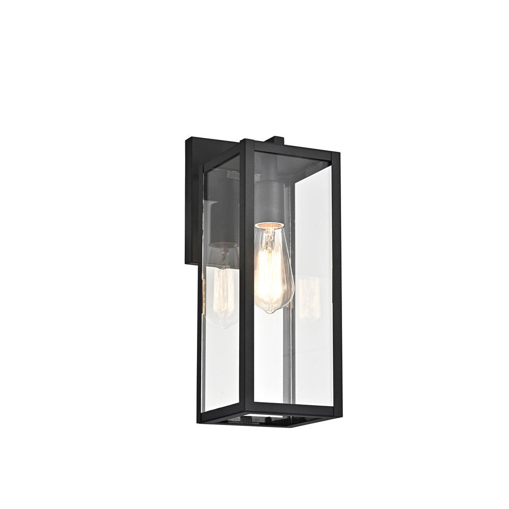 Lighting RICHARD Transitional 1 Light Textured Black Outdoor Wall Sconce 14" Height
