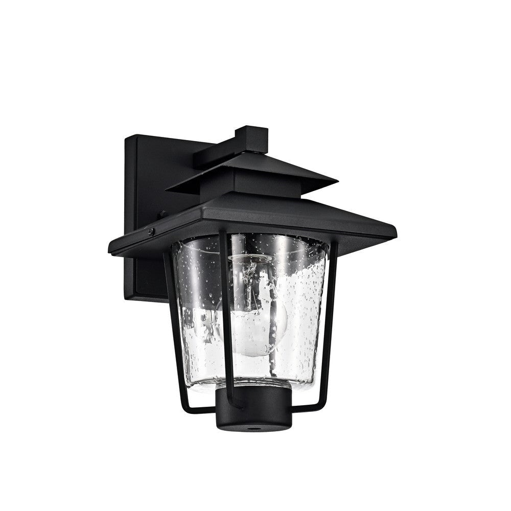 Lighting THOMAS Transitional 1 Light Textured Black Outdoor Wall Sconce 10’’ Height CHL-CH2S203BK10-OD1