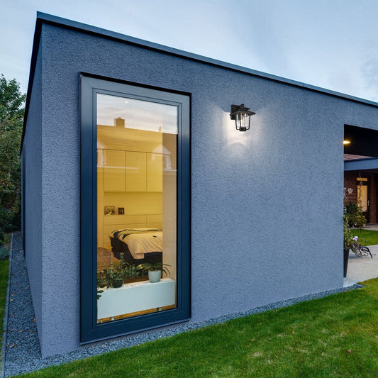 Lighting THOMAS Transitional 1 Light Textured Black Outdoor Wall Sconce 10" Height