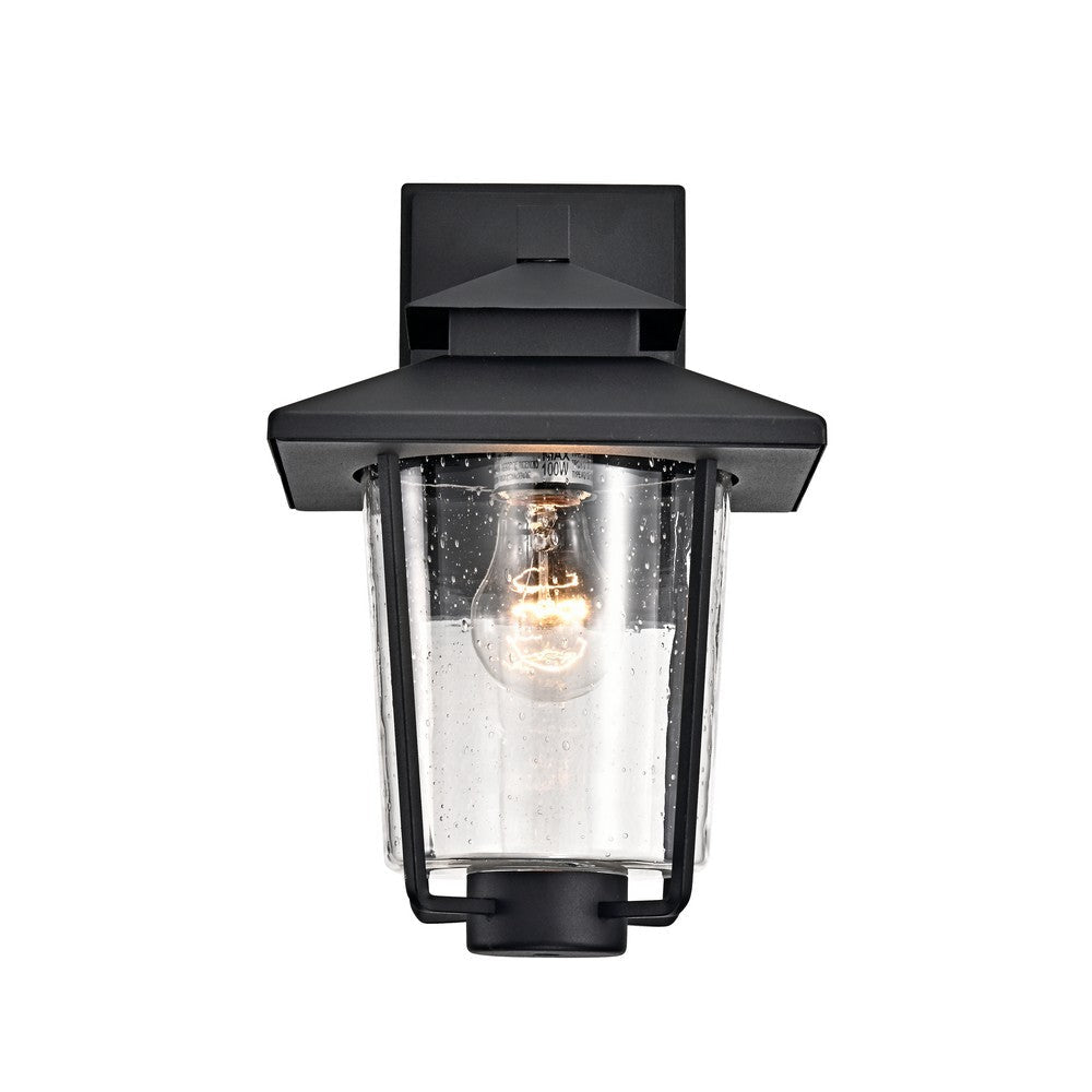 Lighting THOMAS Transitional 1 Light Textured Black Outdoor Wall Sconce 12’’ Height CHL-CH2S203BK12-OD1
