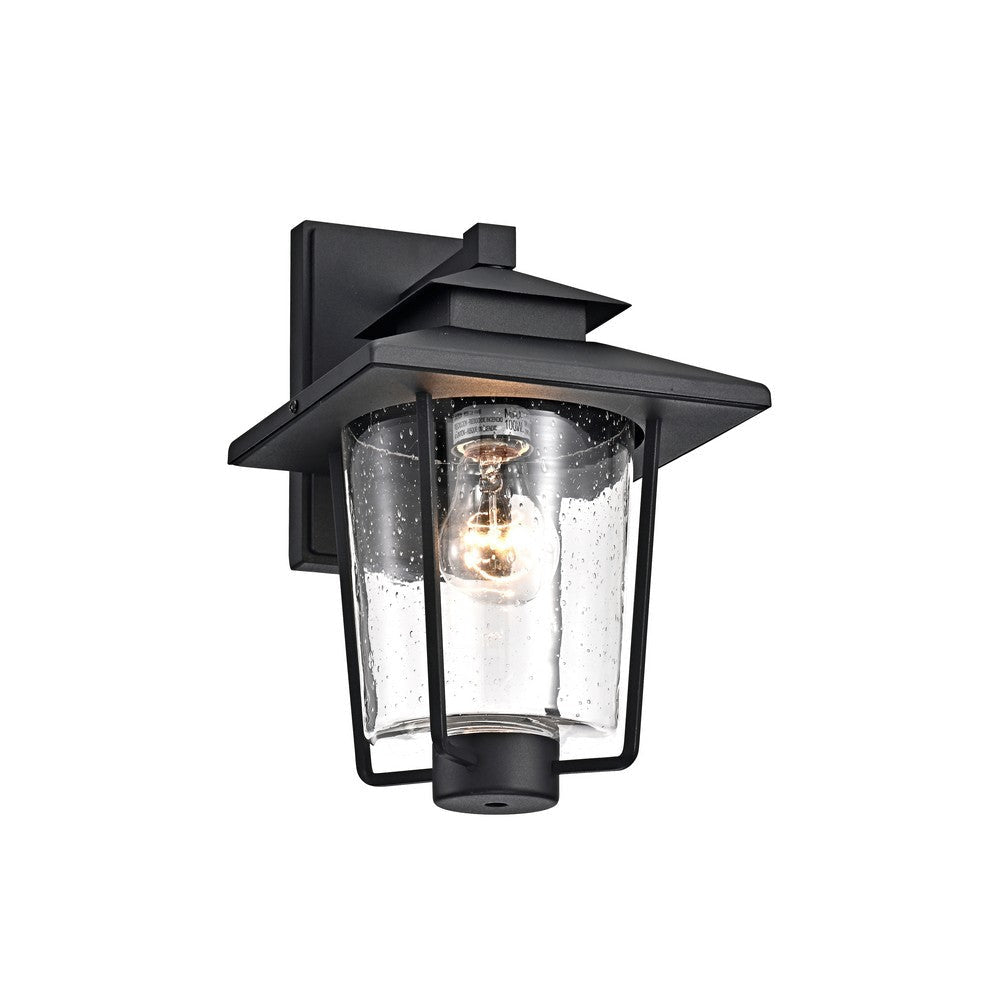 Lighting THOMAS Transitional 1 Light Textured Black Outdoor Wall Sconce 12" Height