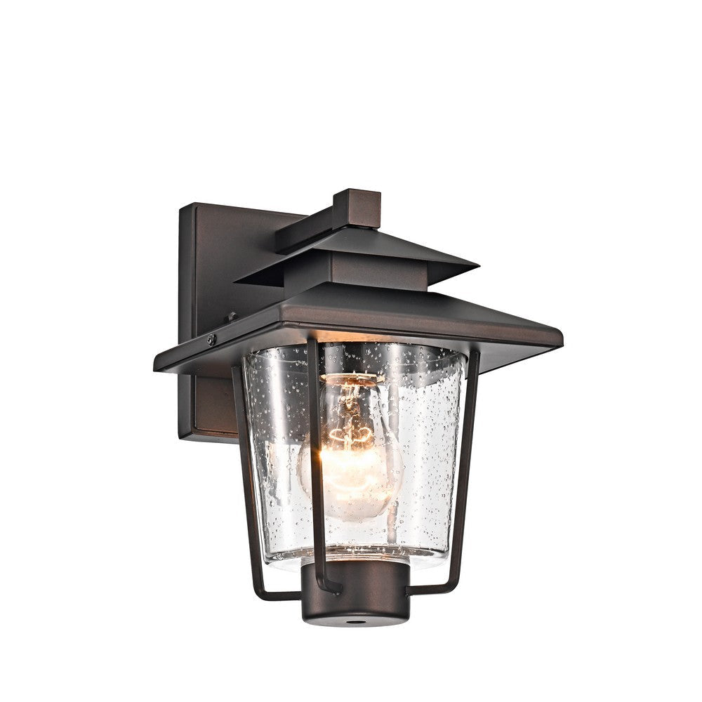 Lighting THOMAS Transitional 1 Light Rubbed Bronze Outdoor Wall Sconce 10" Height