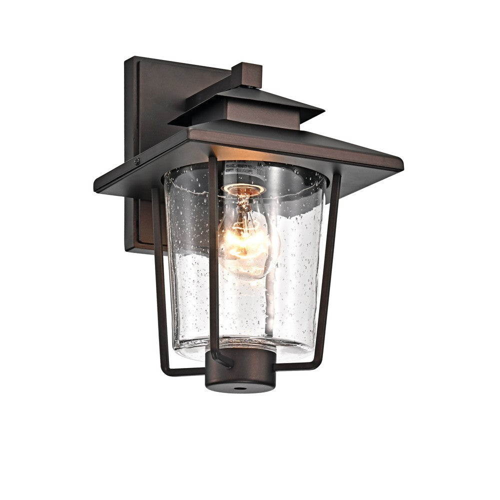 Lighting THOMAS Transitional 1 Light Rubbed Bronze Outdoor Wall Sconce 12" Height