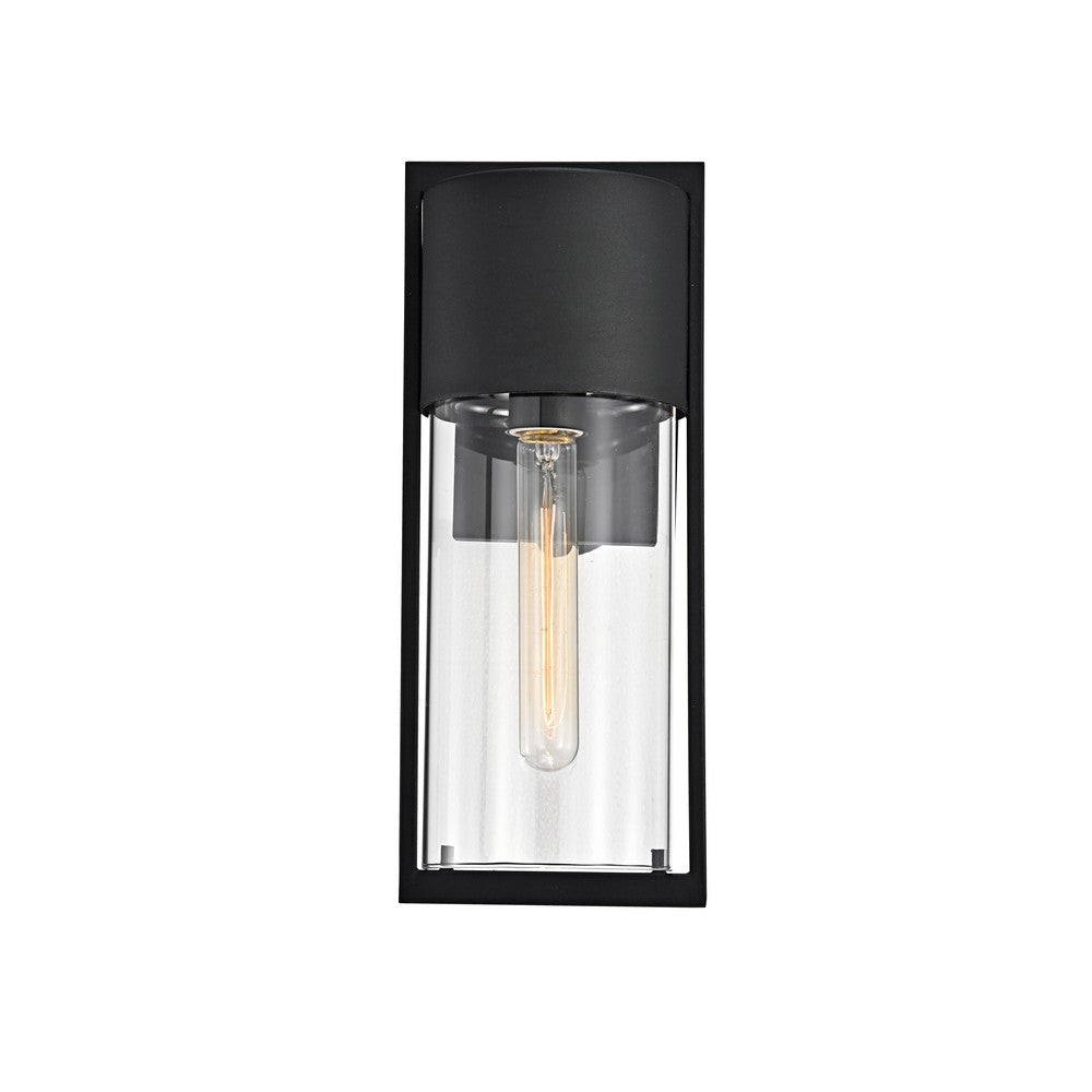 Lighting TYLER Transitional 1 Light Textured Black Outdoor Wall Sconce 14’’ Height CHL-CH2S204BK14-OD1