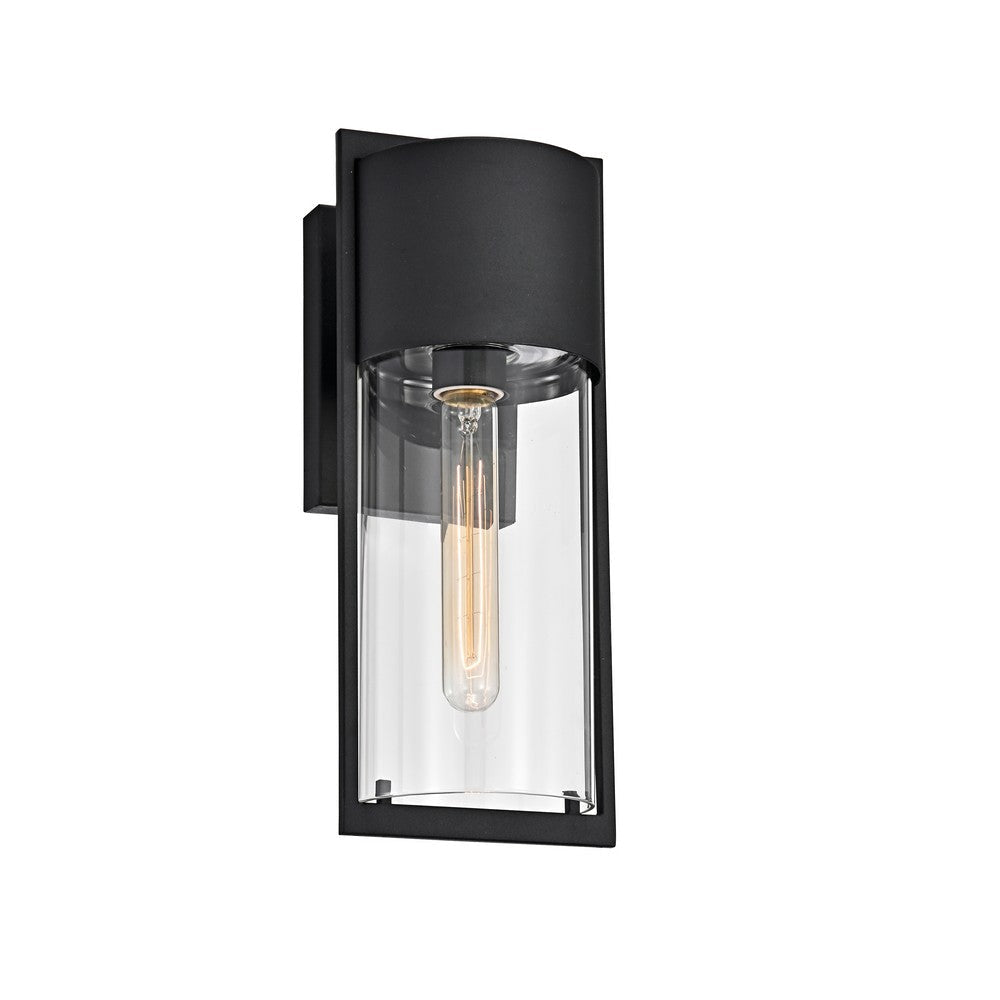 Lighting TYLER Transitional 1 Light Textured Black Outdoor Wall Sconce 14" Height