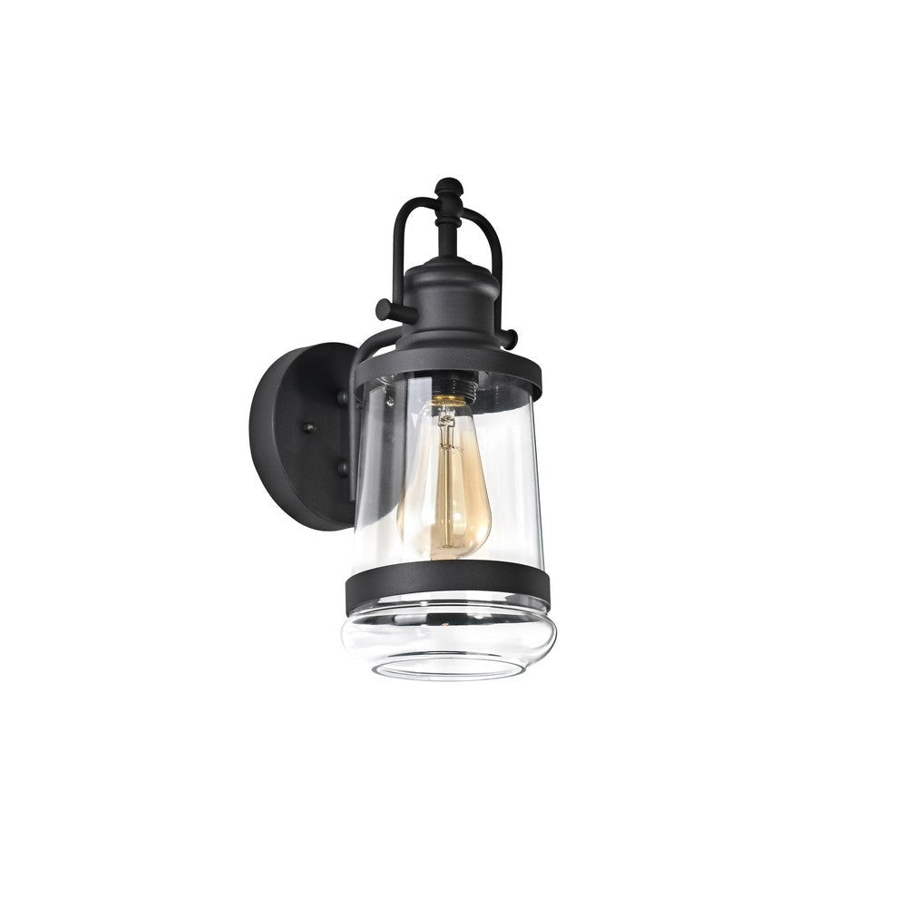 Lighting DERRICK Transitional 1 Light Textured Black Outdoor Wall Sconce 14’’ Height CHL-CH2S205BK14-OD1