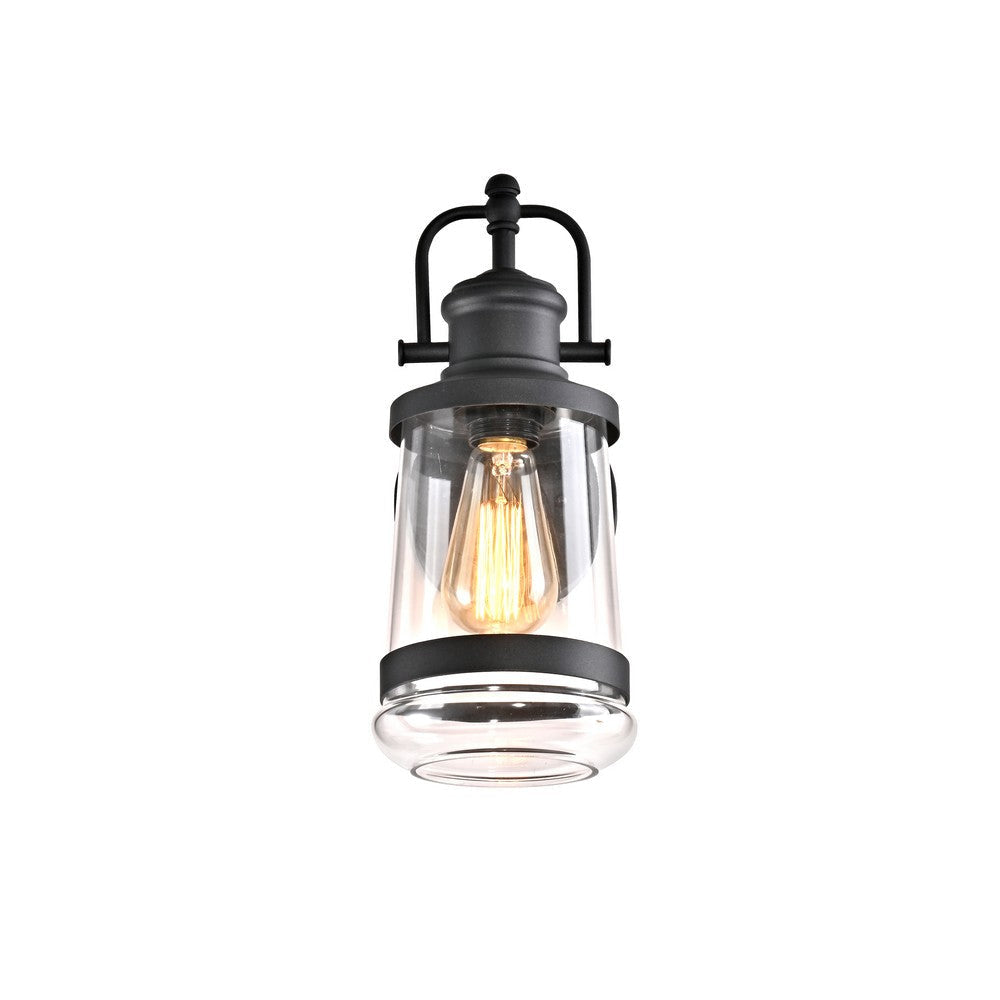 Lighting DERRICK Transitional 1 Light Textured Black Outdoor Wall Sconce 14’’ Height CHL-CH2S205BK14-OD1
