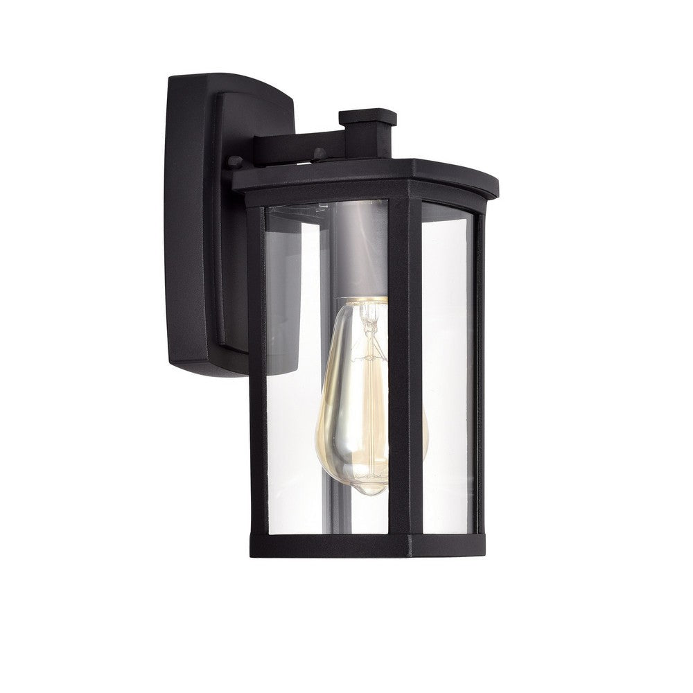 Chloe Lighting Quill Transitional 1 Light Textured Black Outdoor Wall Sconce 11’’ Height CHL-CH2S206BK11-OD1