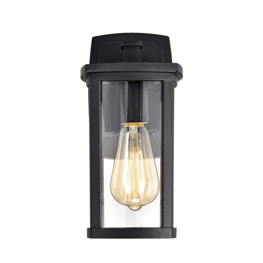 Chloe Lighting Quill Transitional 1 Light Textured Black Outdoor Wall Sconce 11’’ Height CHL-CH2S206BK11-OD1