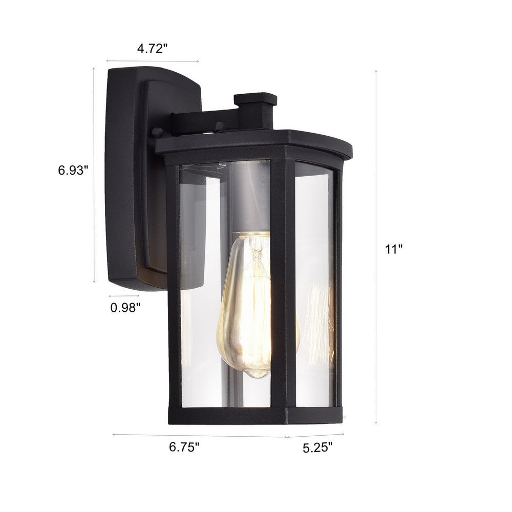Chloe Lighting Quill Transitional 1 Light Textured Black Outdoor Wall Sconce 11’’ Height CHL-CH2S206BK11-OD1