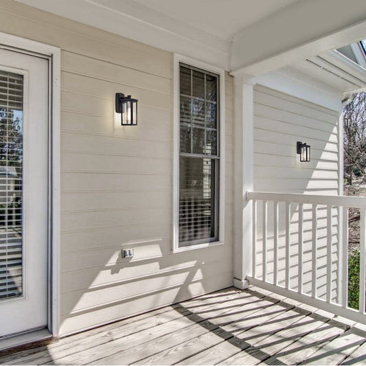 Chloe Lighting Quill Transitional 1 Light Textured Black Outdoor Wall Sconce 11" Height