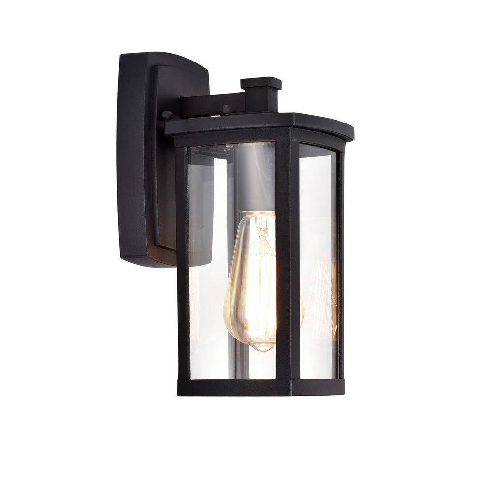 Chloe Lighting Quill Transitional 1 Light Textured Black Outdoor Wall Sconce 11" Height