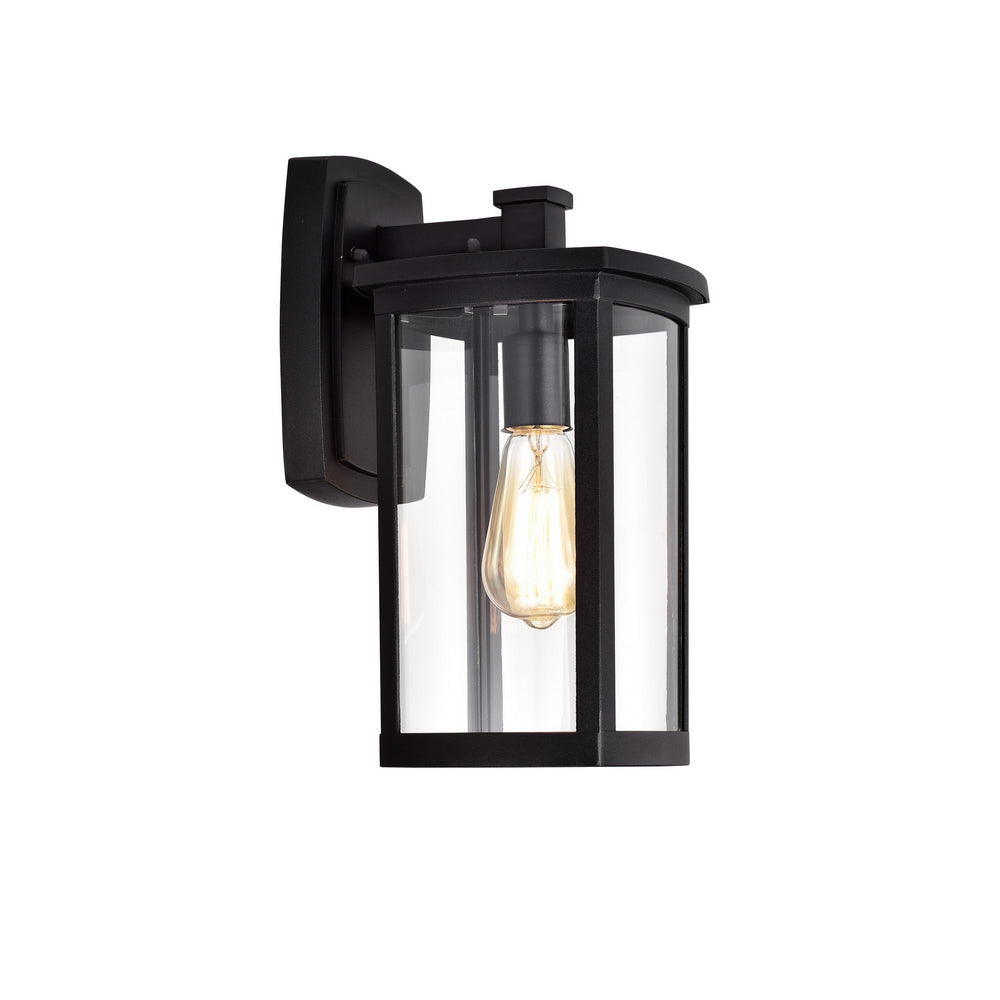 Chloe Lighting Quill Transitional 1 Light Textured Black Outdoor Wall Sconce 14" Height