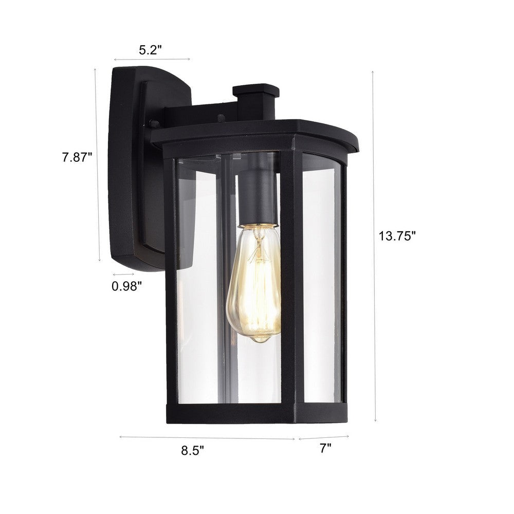 Chloe Lighting Quill Transitional 1 Light Textured Black Outdoor Wall Sconce 14’’ Height CHL-CH2S206BK14-OD1