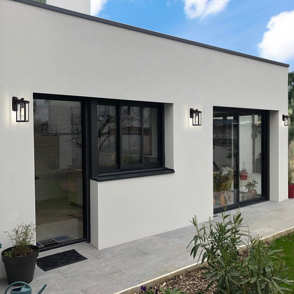 Chloe Lighting Quill Transitional 1 Light Textured Black Outdoor Wall Sconce 14’’ Height CHL-CH2S206BK14-OD1