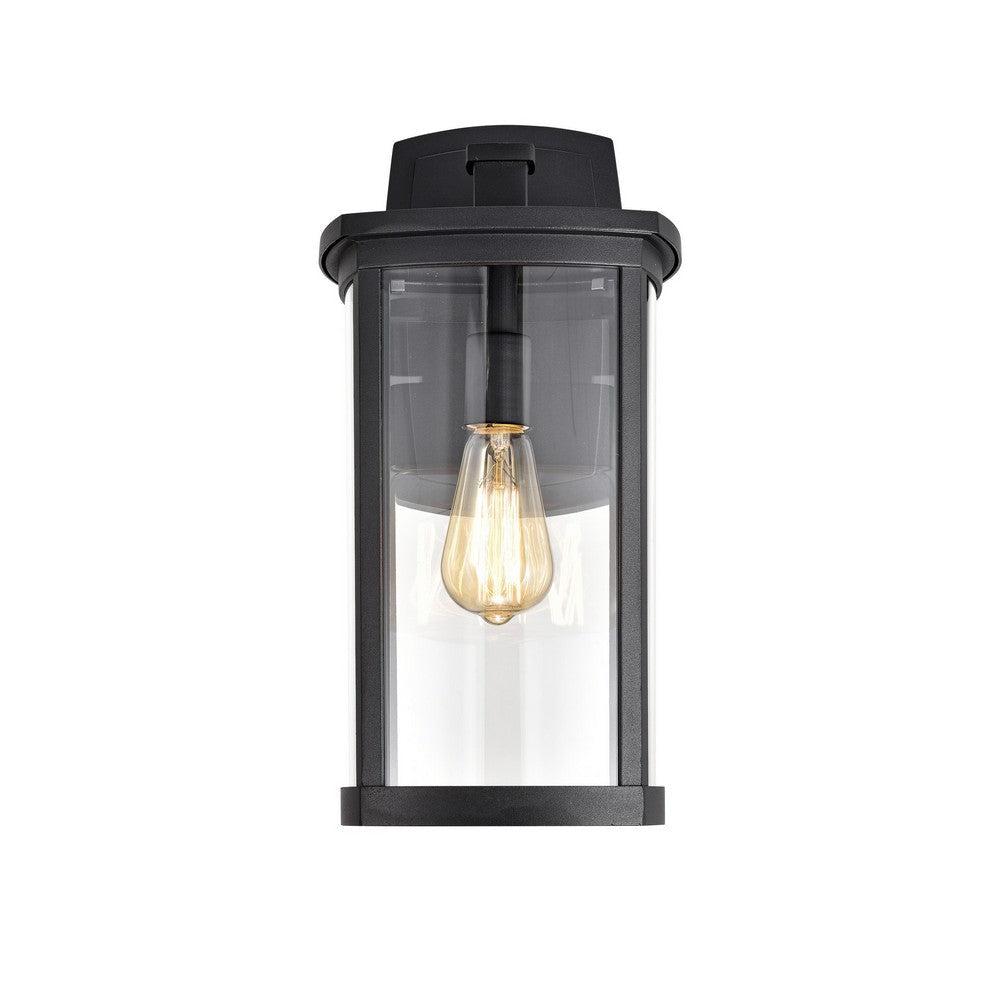 Chloe Lighting Quill Transitional 1 Light Textured Black Outdoor Wall Sconce 17’’ Height CHL-CH2S206BK17-OD1