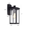 Chloe Lighting Quill Transitional 1 Light Textured Black Outdoor Wall Sconce 17’’ Height CHL-CH2S206BK17-OD1