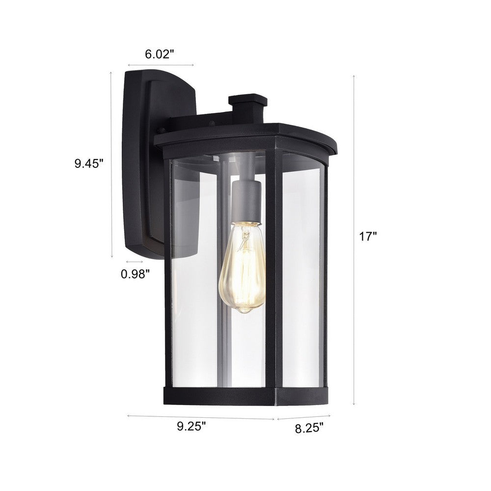 Chloe Lighting Quill Transitional 1 Light Textured Black Outdoor Wall Sconce 17’’ Height CHL-CH2S206BK17-OD1