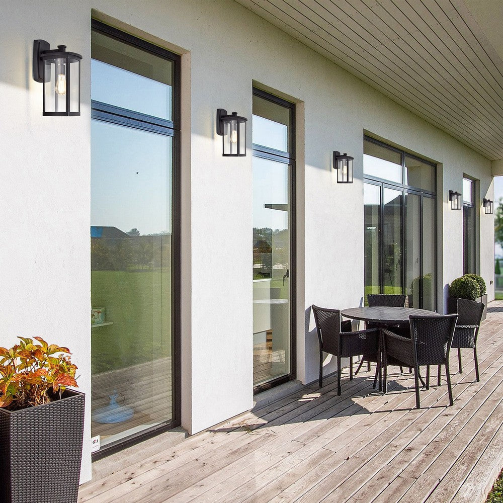 Chloe Lighting Quill Transitional 1 Light Textured Black Outdoor Wall Sconce 17’’ Height CHL-CH2S206BK17-OD1