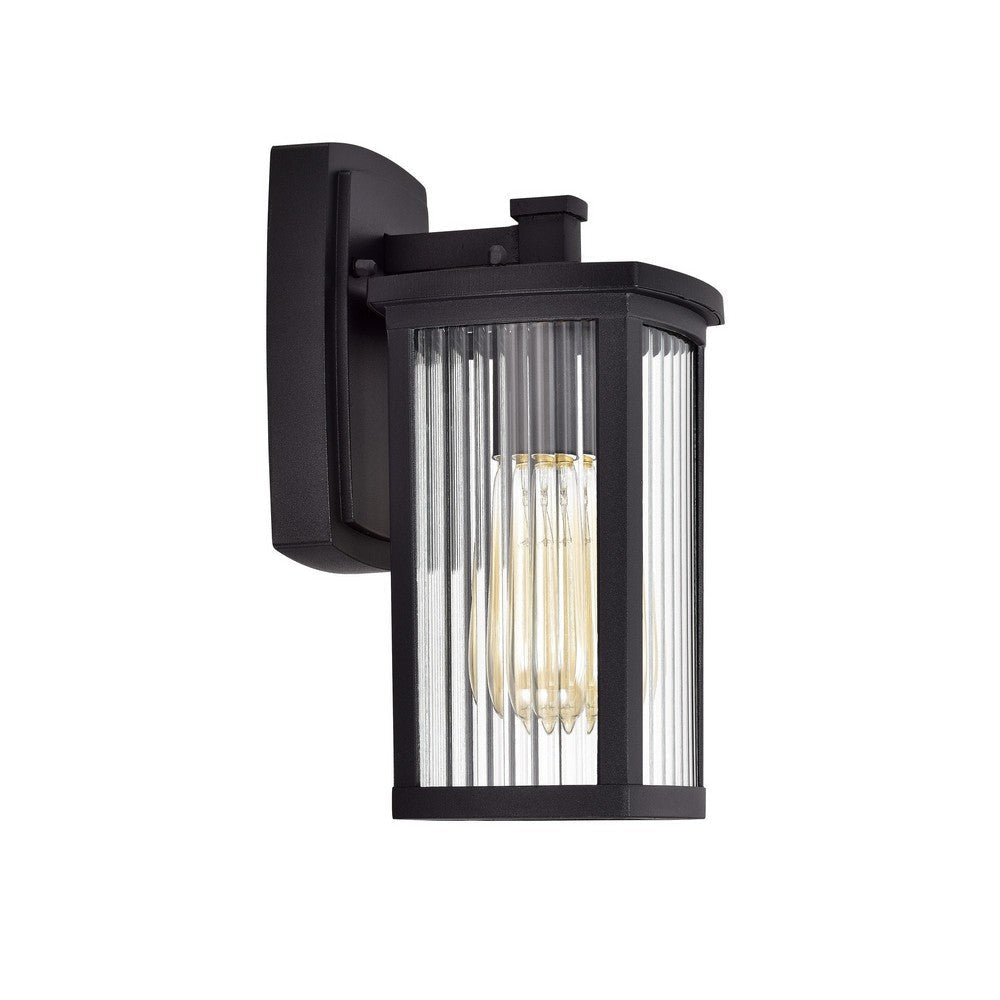 Chloe Lighting Evie Transitional 1 Light Textured Black Outdoor Wall Sconce 11’’ Height CHL-CH2S207BK11-OD1
