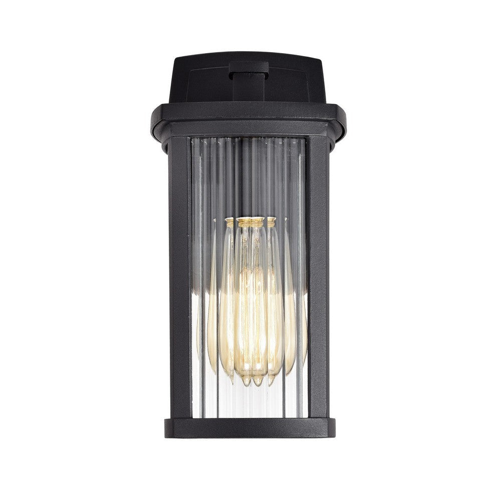 Chloe Lighting Evie Transitional 1 Light Textured Black Outdoor Wall Sconce 11’’ Height CHL-CH2S207BK11-OD1