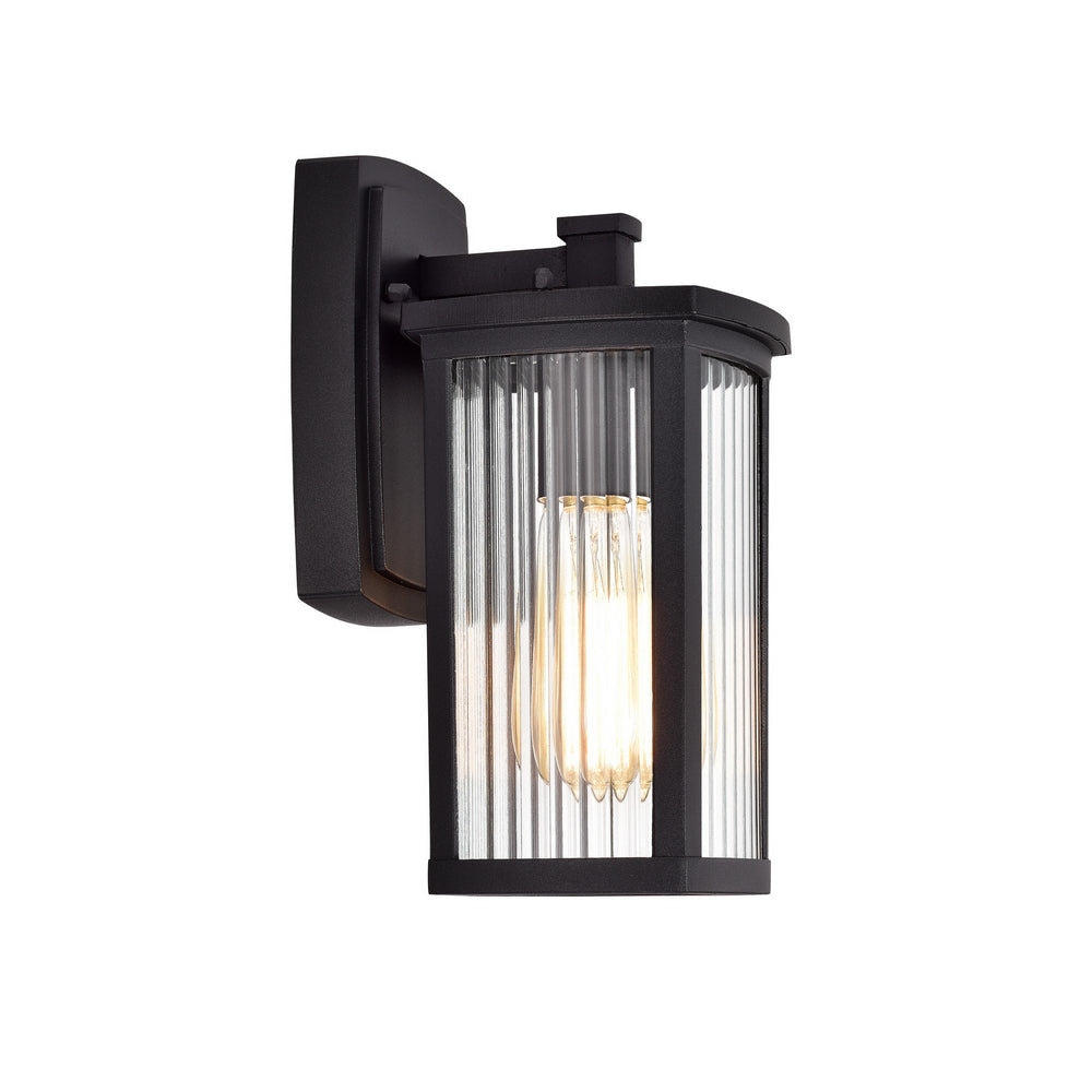 Chloe Lighting Evie Transitional 1 Light Textured Black Outdoor Wall Sconce 11" Height