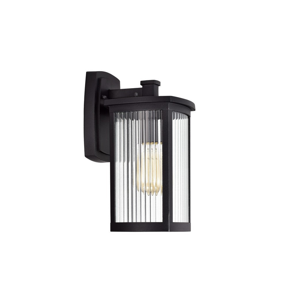 Chloe Lighting Evie Transitional 1 Light Textured Black Outdoor Wall Sconce 14’’ Height CHL-CH2S207BK14-OD1