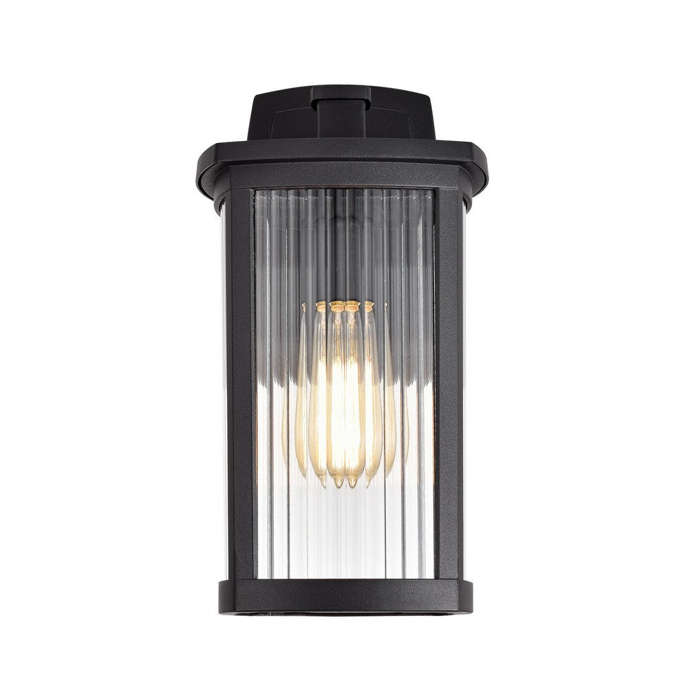 Chloe Lighting Evie Transitional 1 Light Textured Black Outdoor Wall Sconce 14’’ Height CHL-CH2S207BK14-OD1