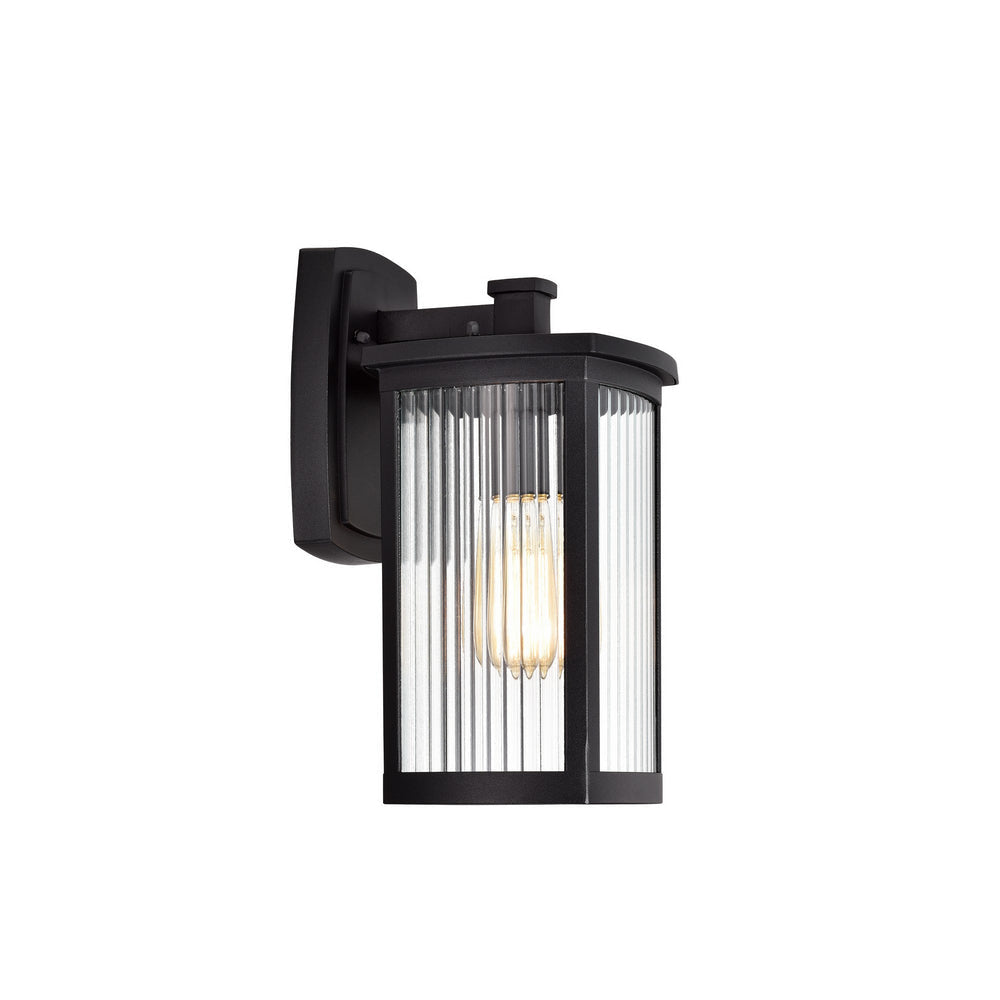 Chloe Lighting Evie Transitional 1 Light Textured Black Outdoor Wall Sconce 14" Height
