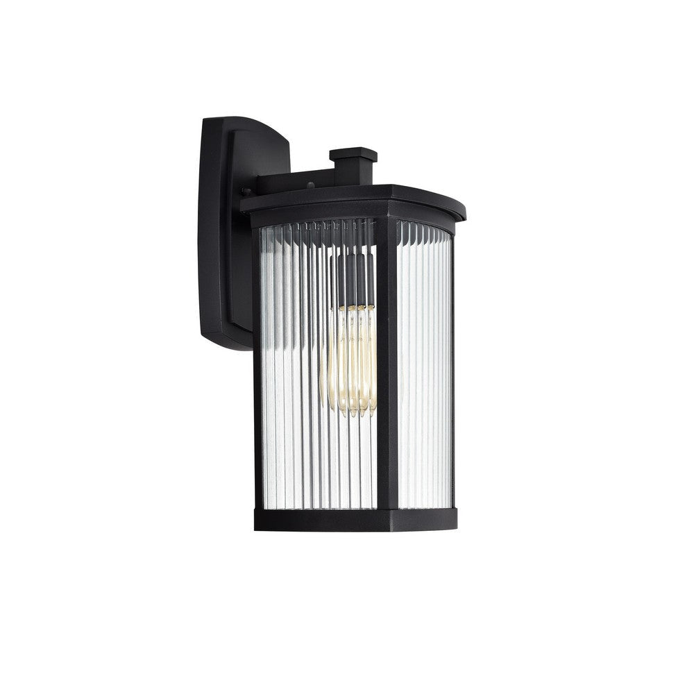 Chloe Lighting Evie Transitional 1 Light Textured Black Outdoor Wall Sconce 17’’ Height CHL-CH2S207BK17-OD1