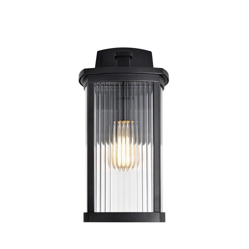 Chloe Lighting Evie Transitional 1 Light Textured Black Outdoor Wall Sconce 17’’ Height CHL-CH2S207BK17-OD1
