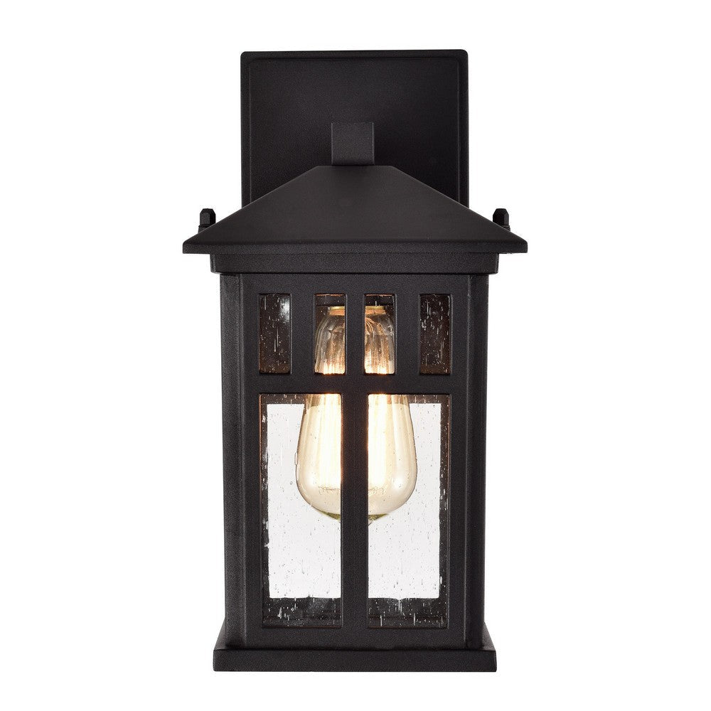 Chloe Lighting Jesse Transitional 1 Light Textured Black Outdoor Wall Sconce 12’’ Height CHL-CH2S208BK12-OD1