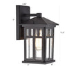 Chloe Lighting Jesse Transitional 1 Light Textured Black Outdoor Wall Sconce 12’’ Height CHL-CH2S208BK12-OD1