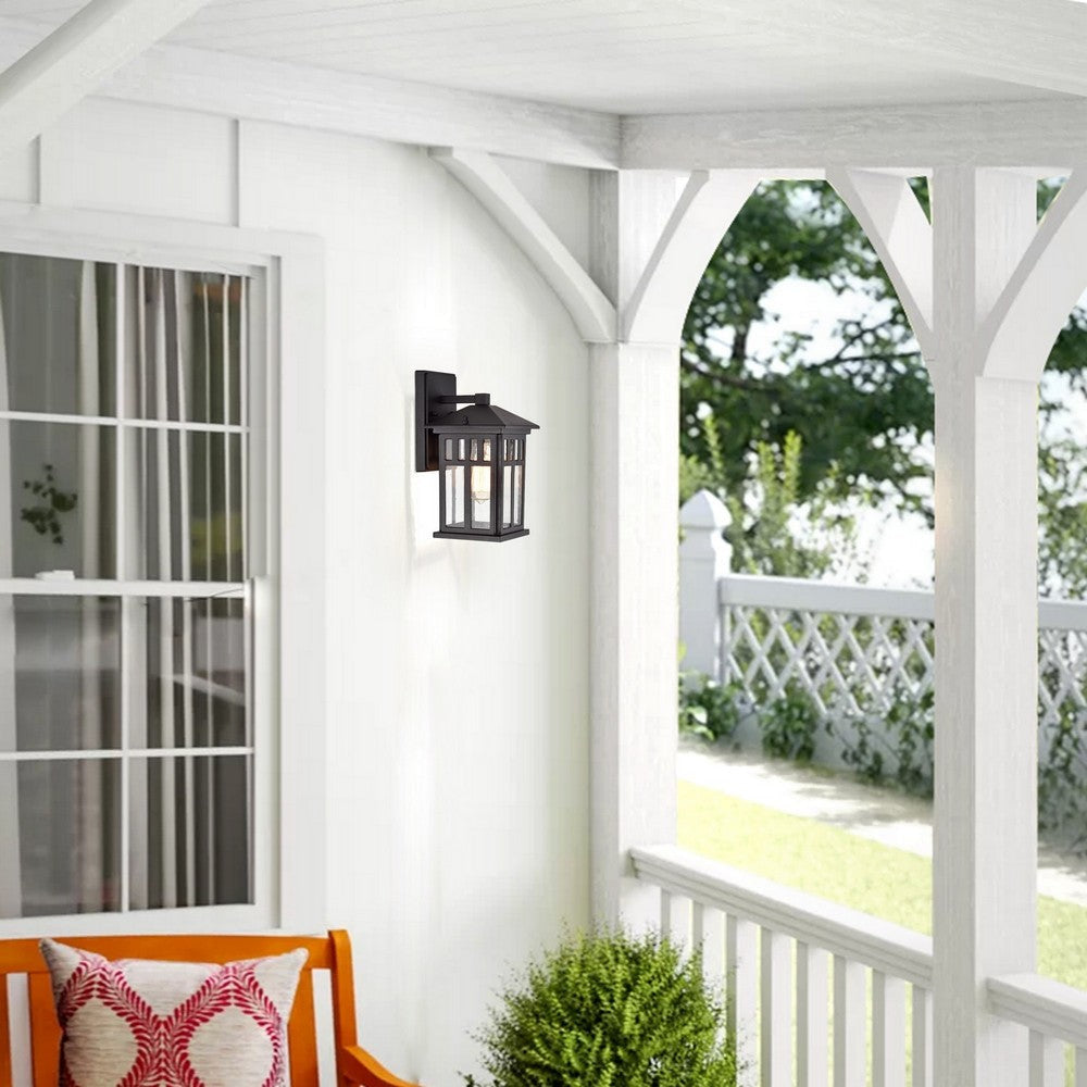 Chloe Lighting Jesse Transitional 1 Light Textured Black Outdoor Wall Sconce 12" Height