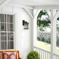 Chloe Lighting Jesse Transitional 1 Light Textured Black Outdoor Wall Sconce 12" Height