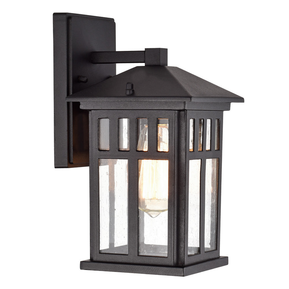 Chloe Lighting Jesse Transitional 1 Light Textured Black Outdoor Wall Sconce 12" Height