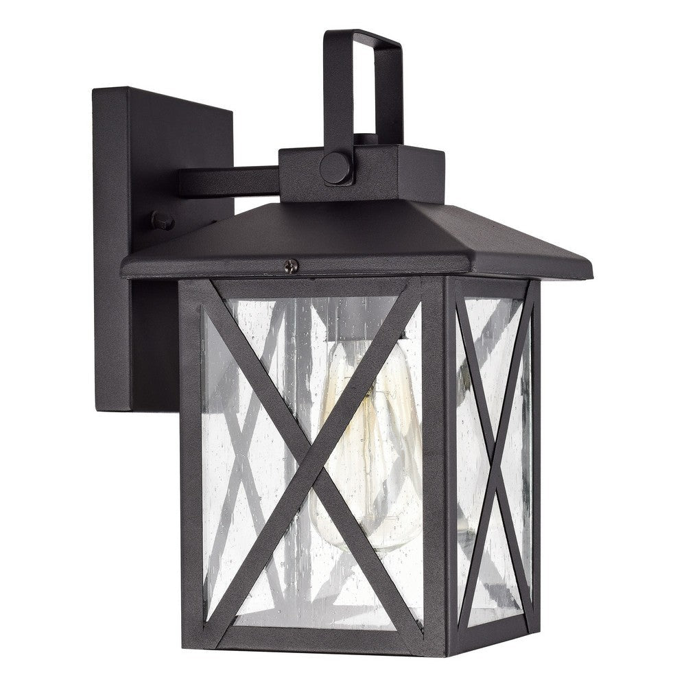 Chloe Lighting Lawrence Transitional 1 Light Textured Black Outdoor Wall Sconce 11’’ Height CHL-CH2S210BK11-OD1