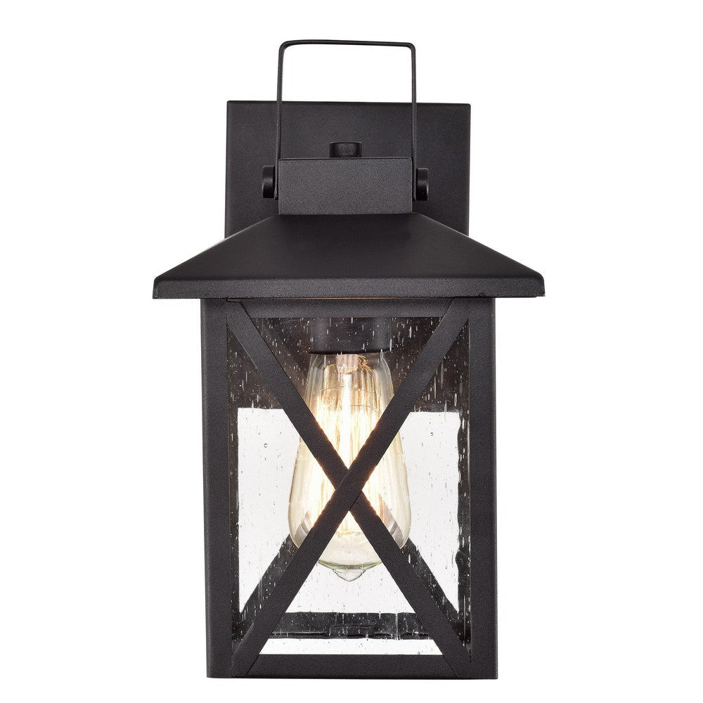 Chloe Lighting Lawrence Transitional 1 Light Textured Black Outdoor Wall Sconce 11’’ Height CHL-CH2S210BK11-OD1