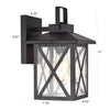 Chloe Lighting Lawrence Transitional 1 Light Textured Black Outdoor Wall Sconce 11’’ Height CHL-CH2S210BK11-OD1