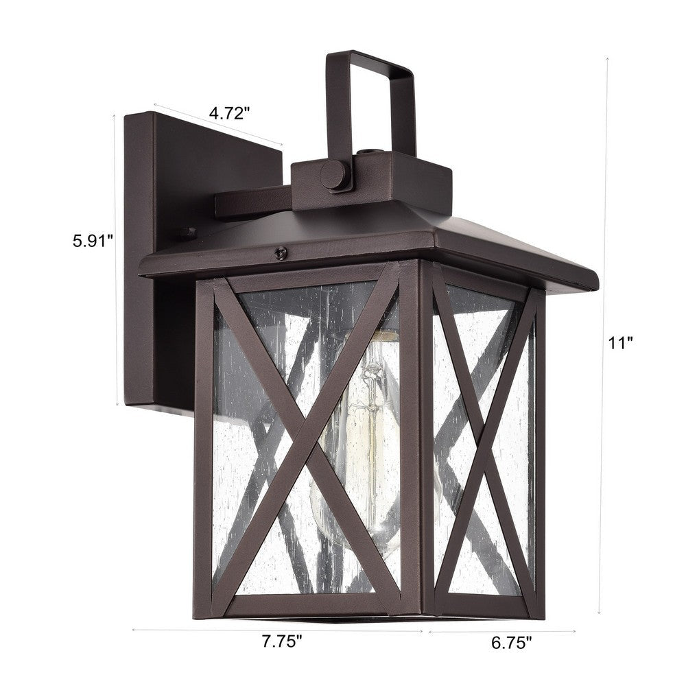 Chloe Lighting Lawrence Transitional 1 Light Oil Rubbed Bronze Outdoor Wall Sconce 11’’ Height CHL-CH2S210RB11-OD1