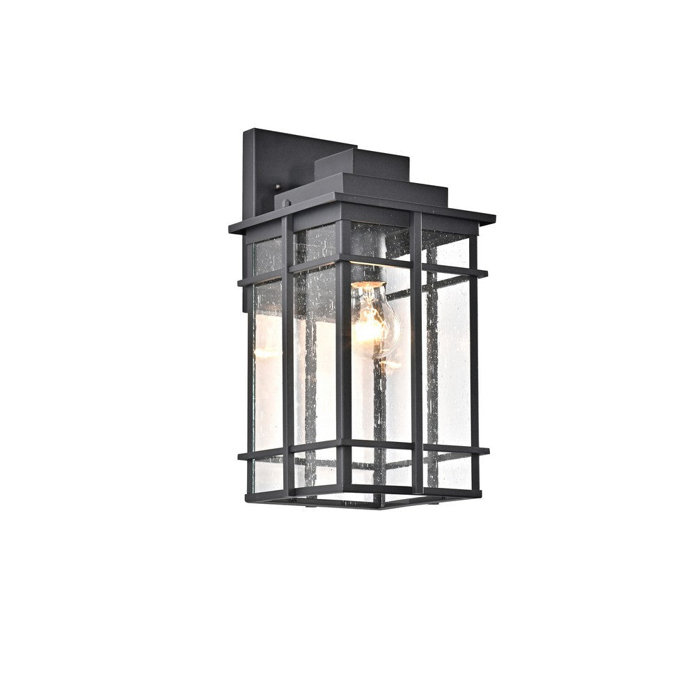Lighting KENNETH Transitional 1 Light Textured Black Outdoor Wall Sconce 14" Height
