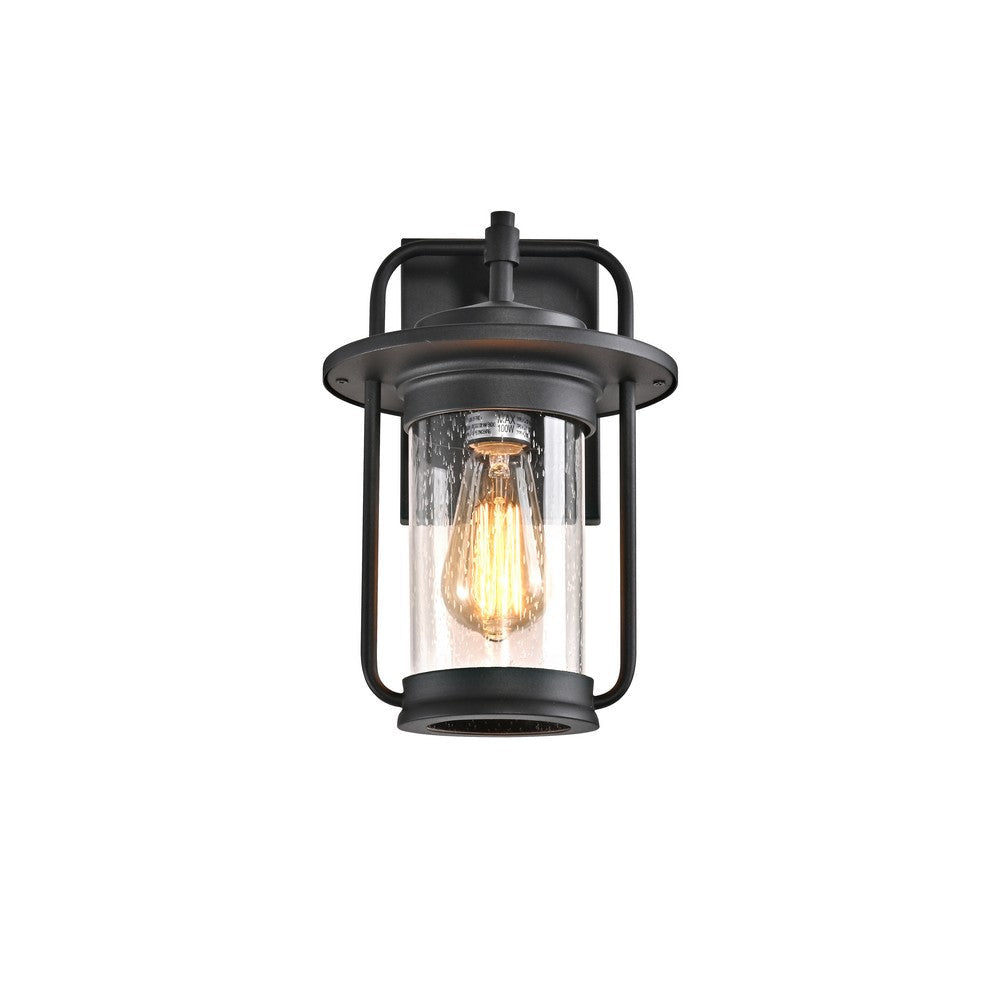 Lighting JEFFREY Transitional 1 Light Textured Black Outdoor Wall Sconce 13’’ Height CHL-CH2S212BK13-OD1